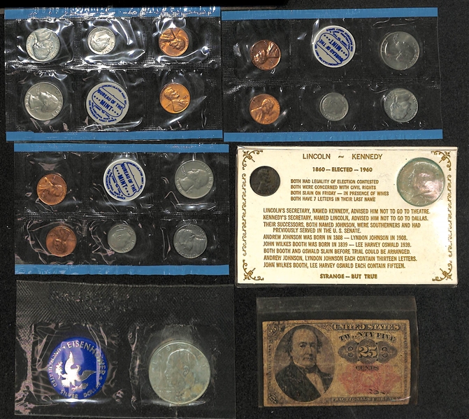  Assortment of 1831-1971 US Coins Including Large Cents, Buffalo Nickels, & Eisenhower Coins 